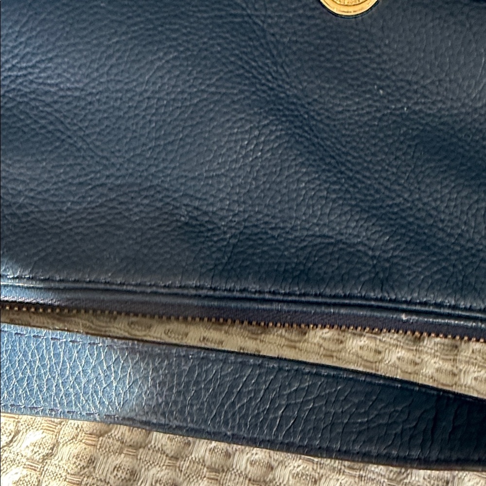 Michael Kors Dark Blue Shoulder Bag with Gold Accents - Picture 3 of 6